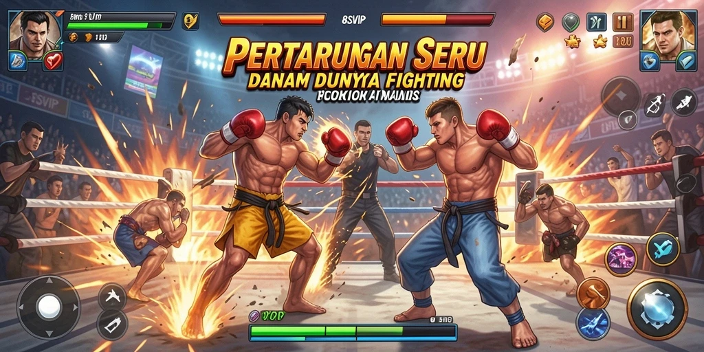 Screenshot gameplay 8SVIP menunjukkan pertarungan yang intens dan grafis luar biasa.