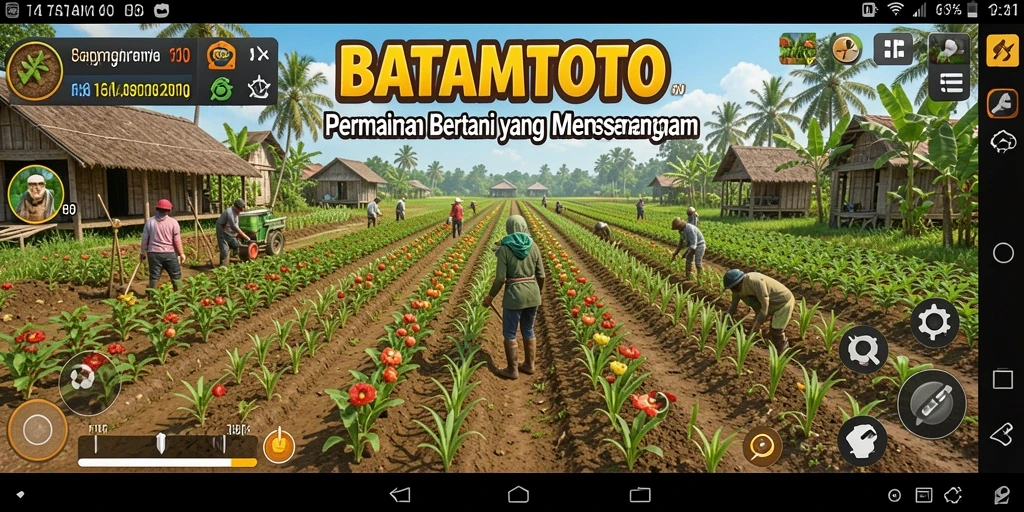 Tangkapan layar utama BATAMTOTO menampilkan momen menyenangkan saat bertani.