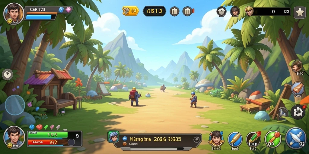 Tampilan gameplay CERI123 yang ceria dan penuh warna.