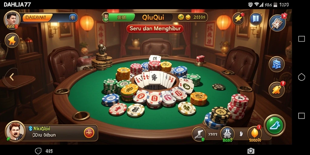 Tampilan gameplay seru QiuQiu di DAHLIA77.