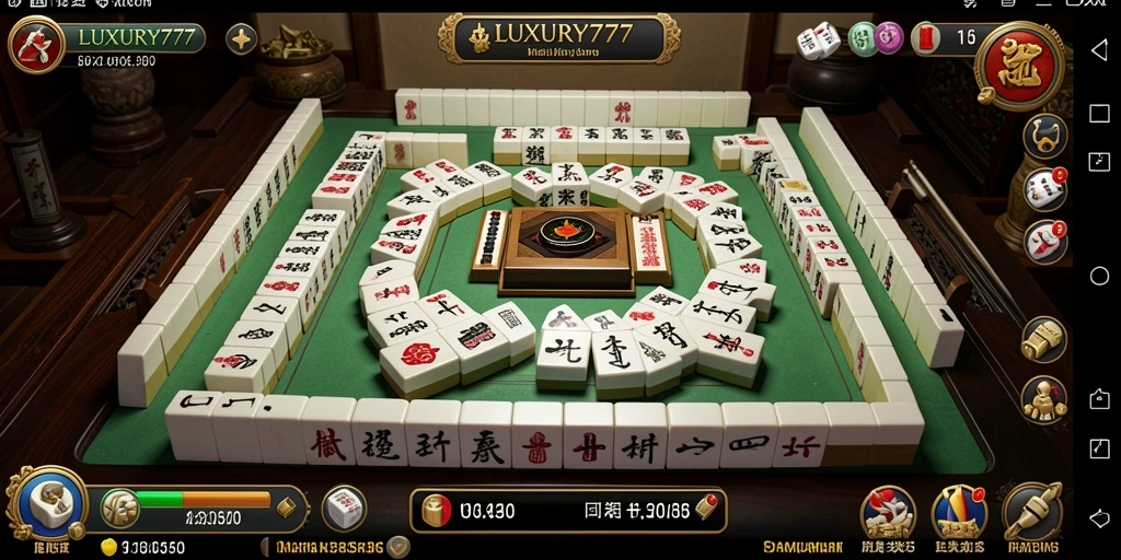 Screenshot gameplay menarik dari LUXURY777 yang menampilkan aksi Mahjong.