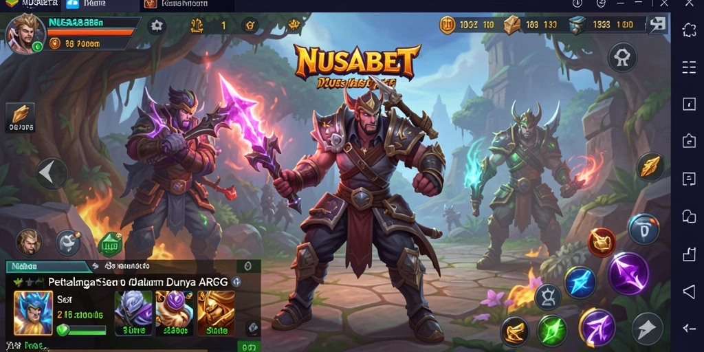 Tampilan gameplay yang mendebarkan dalam NUSABET, menjelajahi dunia fantasi.