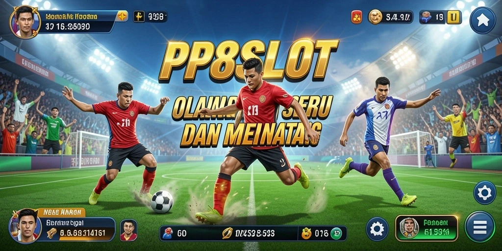 Screenshot utama PP8SLOT menampilkan aksi seru dalam pertandingan olahraga.