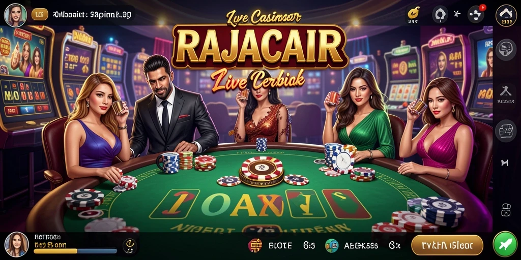 Screenshot utama RAJACAIR menampilkan aktivitas seru di meja Live Casino.