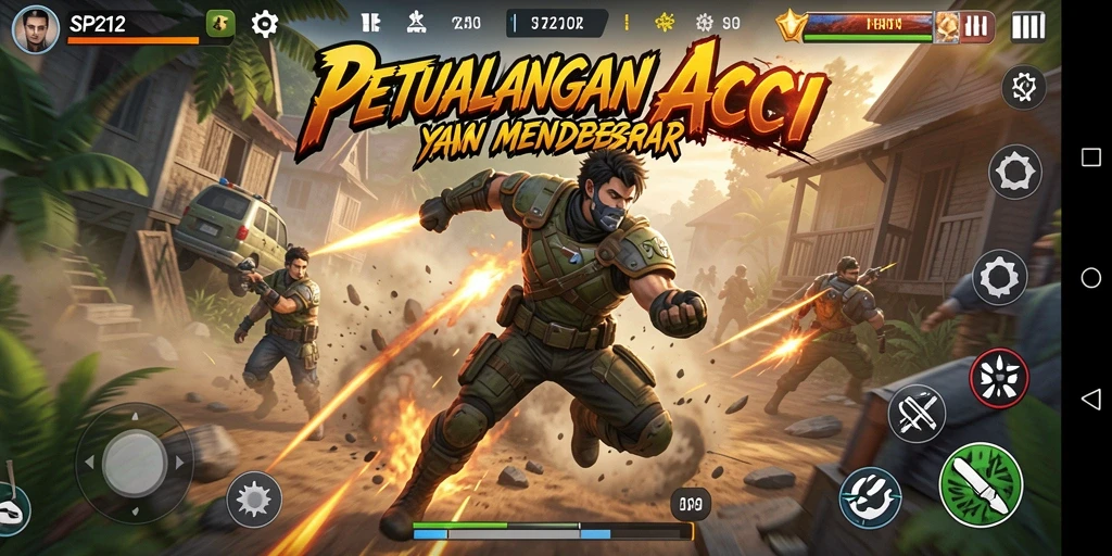 Tangkapan layar gameplay SP212 yang penuh aksi dan mendebarkan.