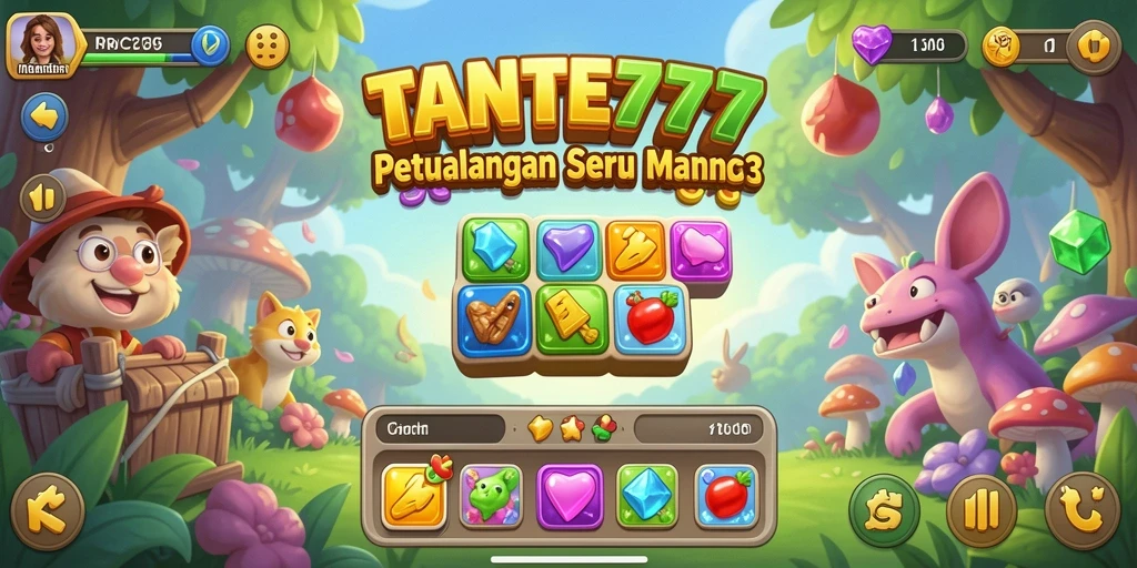 Gameplay seru TANTE777 dalam suasana Match-3 yang menarik.